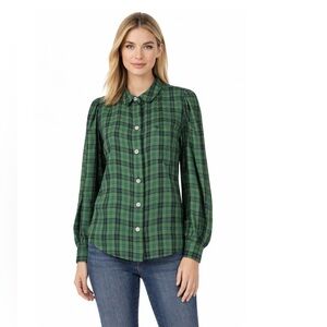 Essentiel Antwerp Shirt 100% Cotton Plaid Button